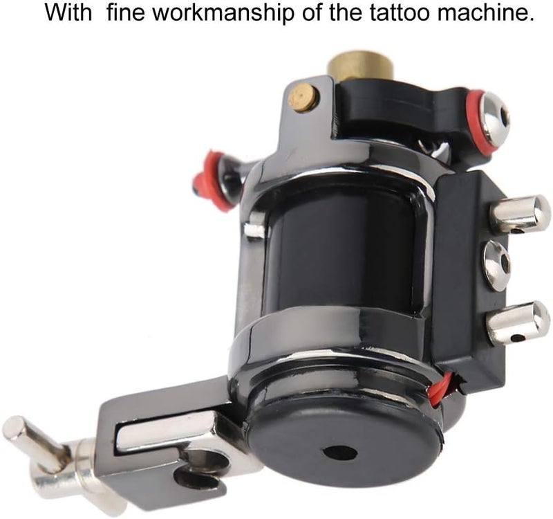 woobles Tattoo Machine Gun Alloy Rotary Shader Liner, Strong Motor Gun Liner Shader Coloring Permanent Makeup Tool for Shader Supply Equipment and Artists(Black) - Image 5